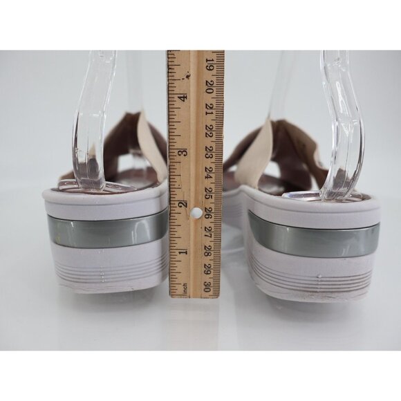 Bzees Women's Desire Sandals 8 Wedge Heel Slip On Beige Textile Casual Comfy - Picture 7 of 12